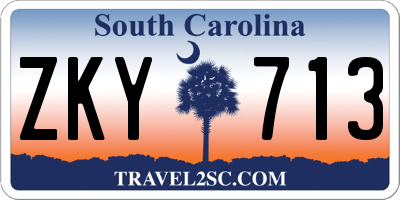 SC license plate ZKY713