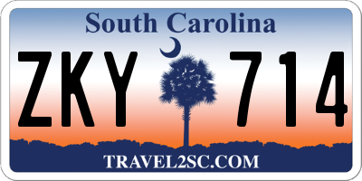 SC license plate ZKY714