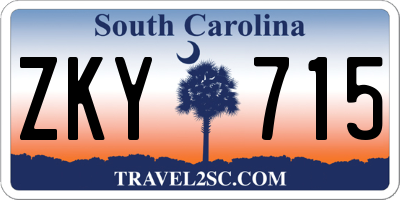 SC license plate ZKY715