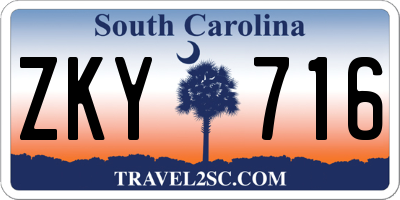 SC license plate ZKY716