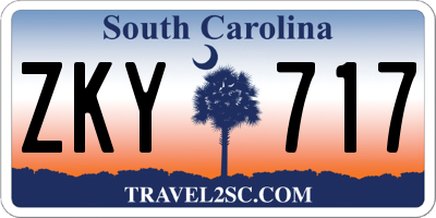 SC license plate ZKY717