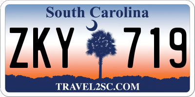 SC license plate ZKY719