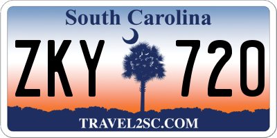 SC license plate ZKY720