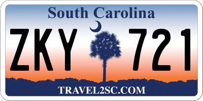 SC license plate ZKY721