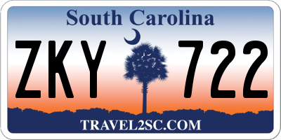 SC license plate ZKY722