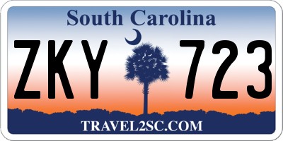SC license plate ZKY723