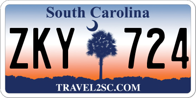 SC license plate ZKY724