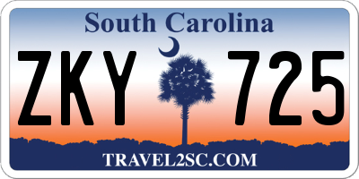 SC license plate ZKY725