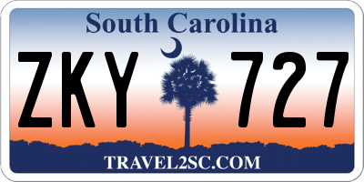 SC license plate ZKY727