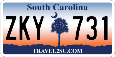 SC license plate ZKY731