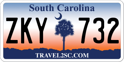SC license plate ZKY732