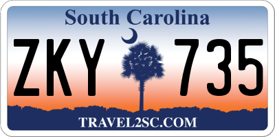SC license plate ZKY735