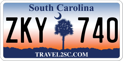 SC license plate ZKY740