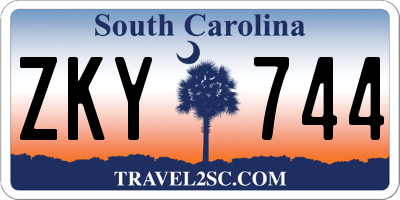 SC license plate ZKY744