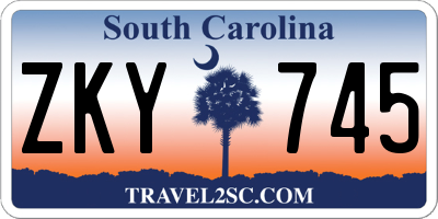 SC license plate ZKY745