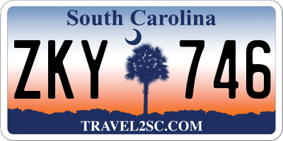 SC license plate ZKY746