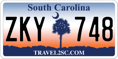 SC license plate ZKY748
