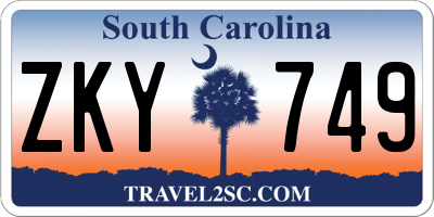 SC license plate ZKY749