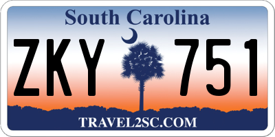 SC license plate ZKY751