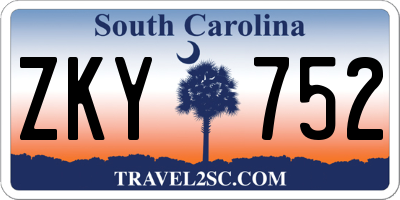 SC license plate ZKY752