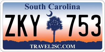 SC license plate ZKY753