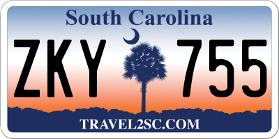 SC license plate ZKY755