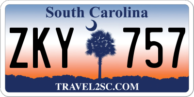 SC license plate ZKY757