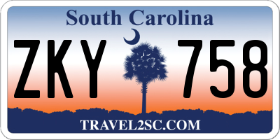 SC license plate ZKY758