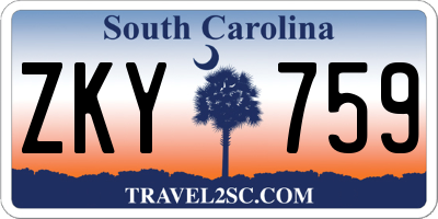 SC license plate ZKY759