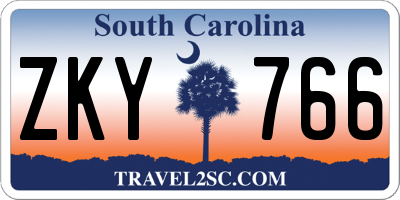 SC license plate ZKY766