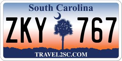 SC license plate ZKY767