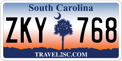 SC license plate ZKY768