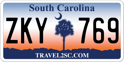 SC license plate ZKY769