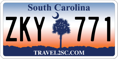 SC license plate ZKY771