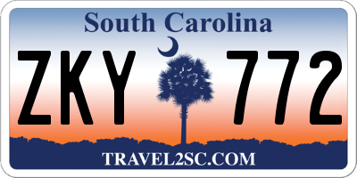 SC license plate ZKY772
