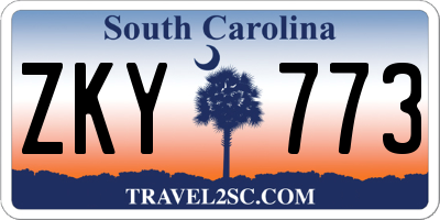 SC license plate ZKY773