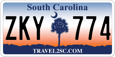 SC license plate ZKY774