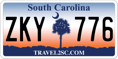 SC license plate ZKY776