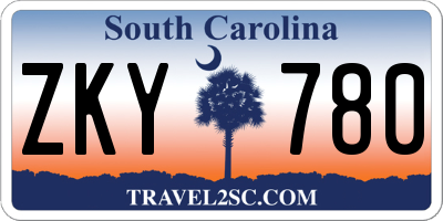 SC license plate ZKY780