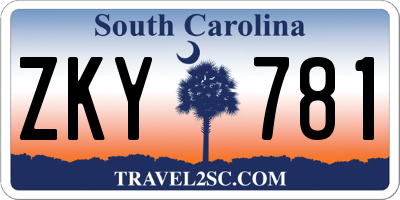 SC license plate ZKY781