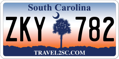 SC license plate ZKY782