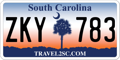 SC license plate ZKY783