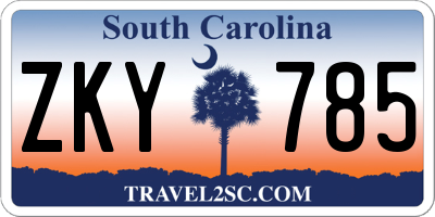 SC license plate ZKY785