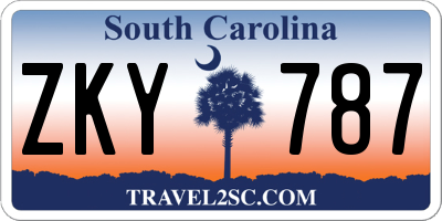 SC license plate ZKY787