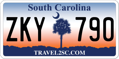 SC license plate ZKY790