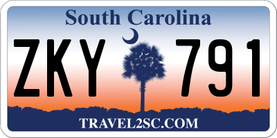 SC license plate ZKY791