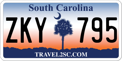 SC license plate ZKY795