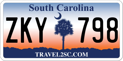 SC license plate ZKY798