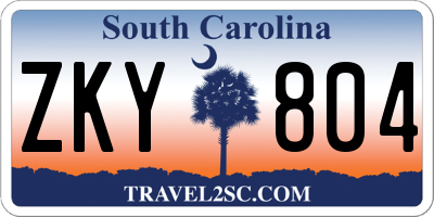 SC license plate ZKY804
