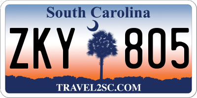 SC license plate ZKY805